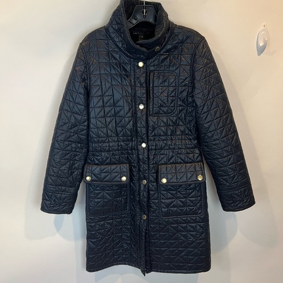 Marc by Marc Jacobs Navy Quilted Trench Coat - Picture 1 of 6